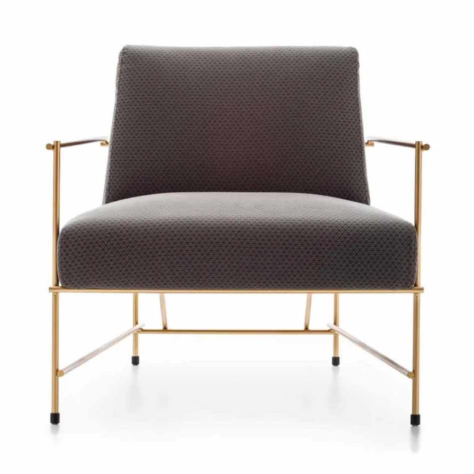Fabric Living Room Armchair with Metal Structure Made in Italy - Manila Viadurini