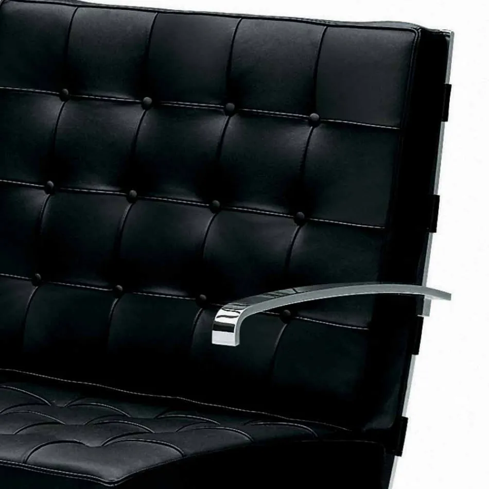 Leather Office Armchair with Steel Structure Made in Italy - Speranza Viadurini