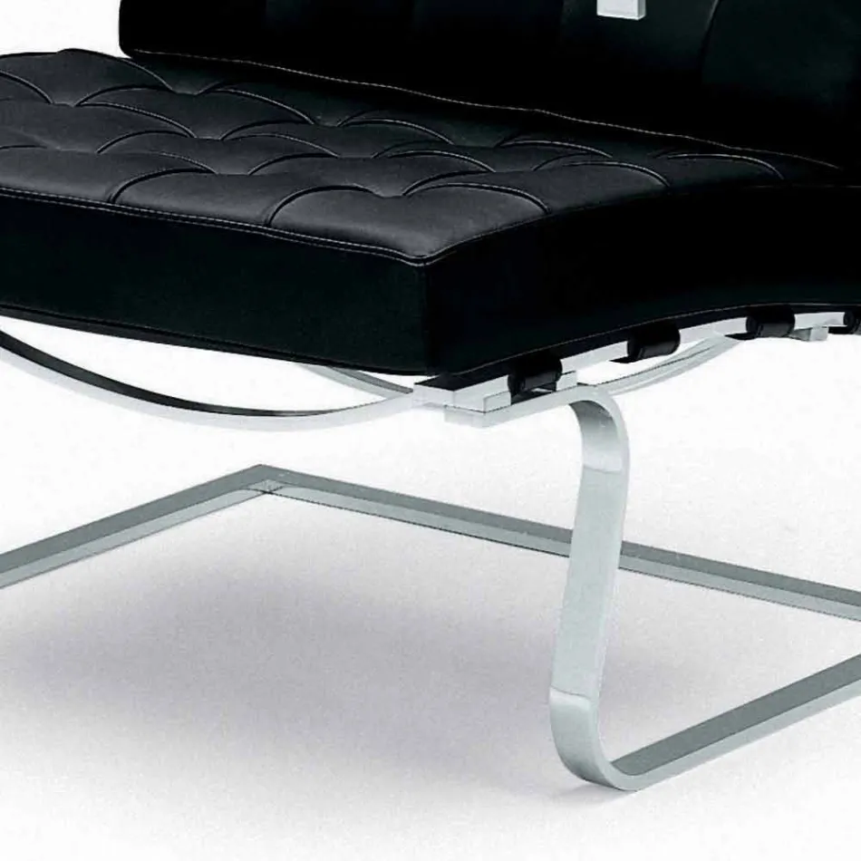 Leather Office Armchair with Steel Structure Made in Italy - Speranza Viadurini