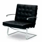 Leather Office Armchair with Steel Structure Made in Italy - Speranza Viadurini