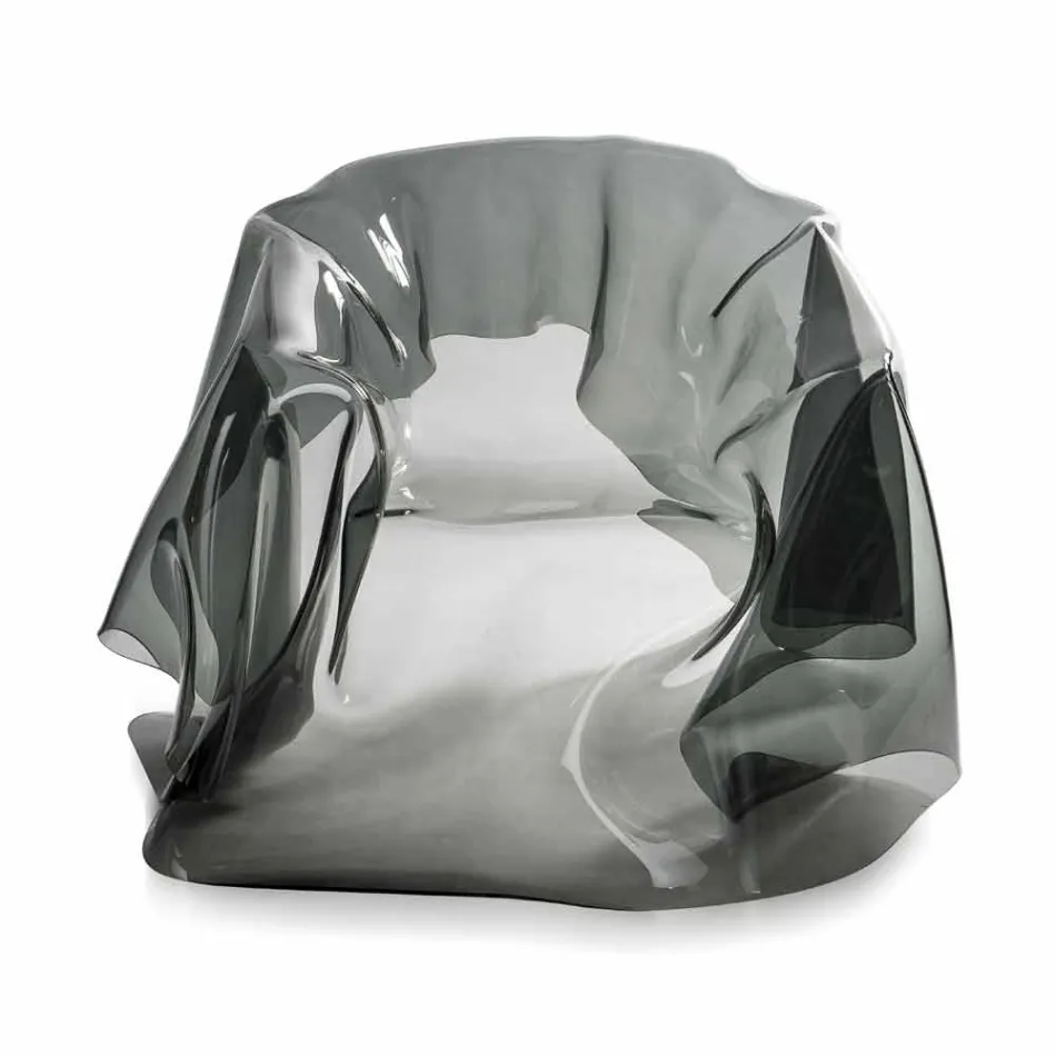 Contemporary design armchair in plexiglass fumé Paris, made in Italy Viadurini