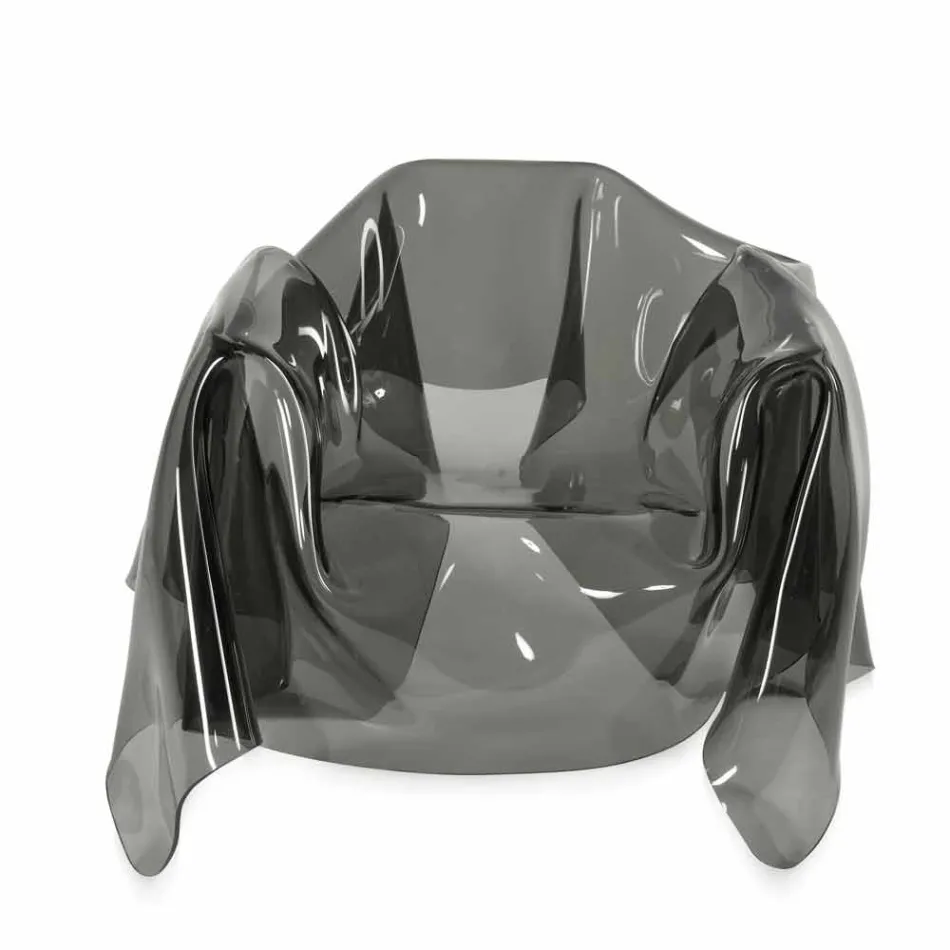 Contemporary design armchair in plexiglass fumé Paris, made in Italy Viadurini