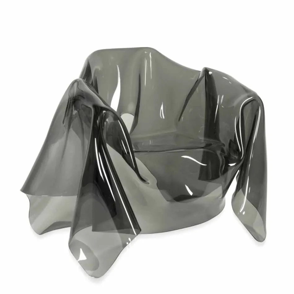 Contemporary design armchair in plexiglass fumé Paris, made in Italy Viadurini