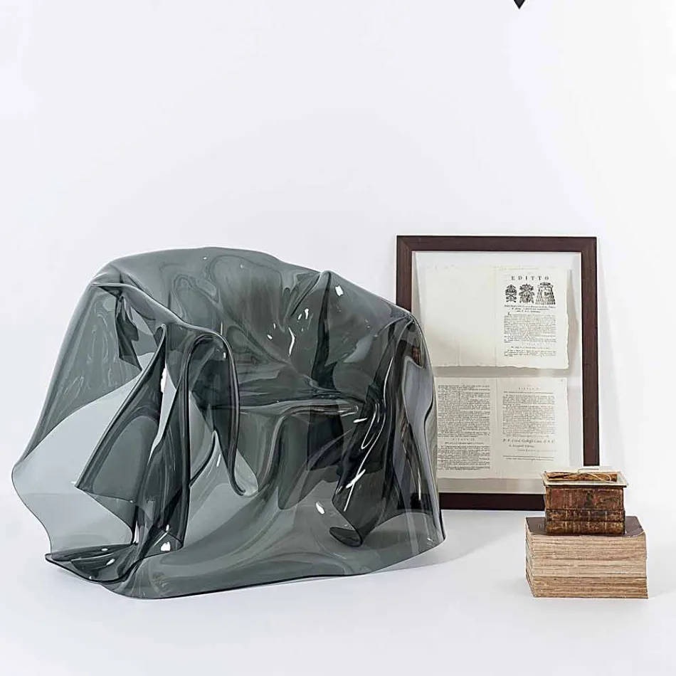 Contemporary design armchair in plexiglass fumé Paris, made in Italy Viadurini
