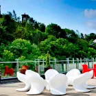 Internal or External Design Armchair in White Polyethylene - Petra by Myyour Viadurini