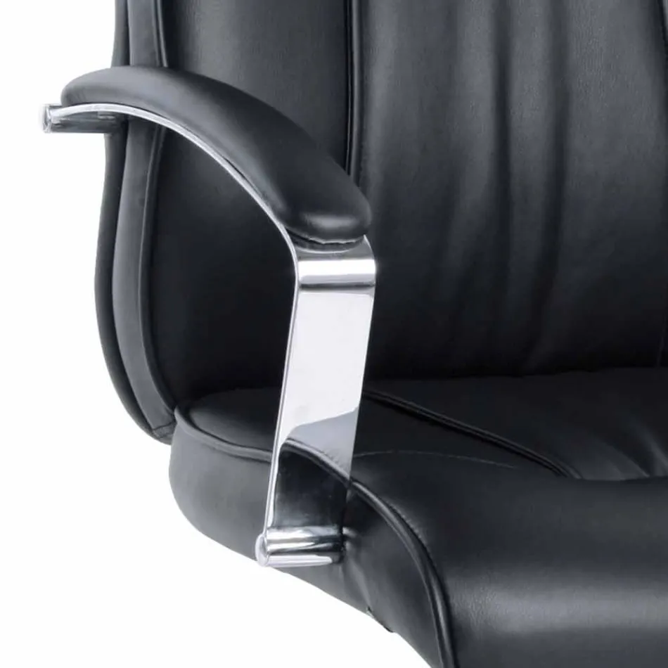 Executive Swivel Office Chair Leather and Metal Base Seats - Virone Viadurini