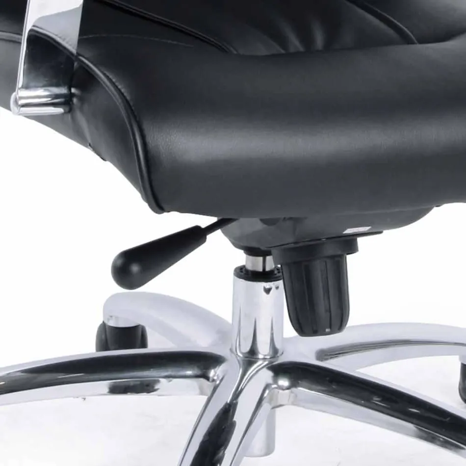 Executive Swivel Office Chair Leather and Metal Base Seats - Virone Viadurini