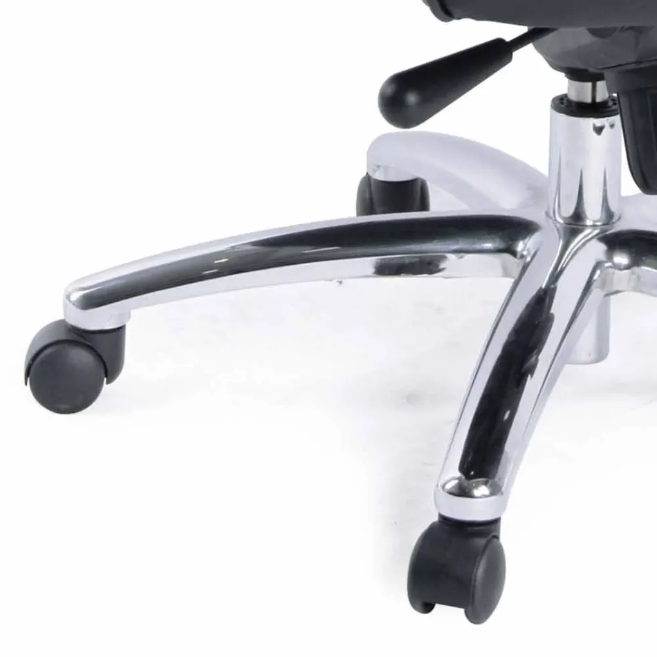 Executive Swivel Office Chair Leather and Metal Base Seats - Virone Viadurini