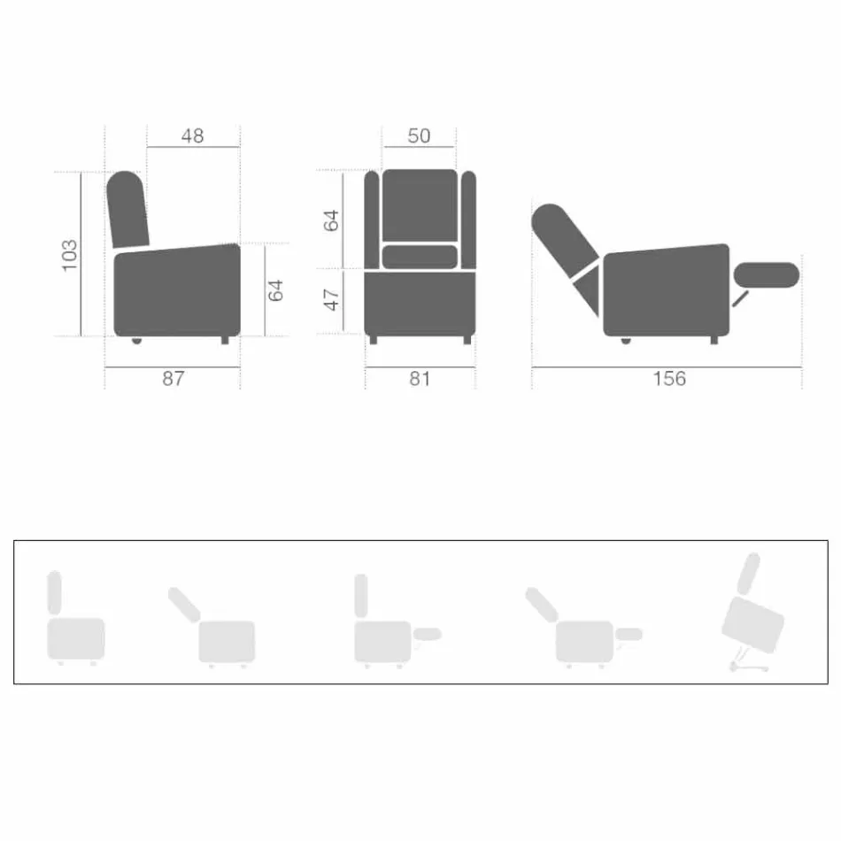 Electric Armchair with Lift Relax Functions with 2 Motors Made in Italy - Marlene Viadurini