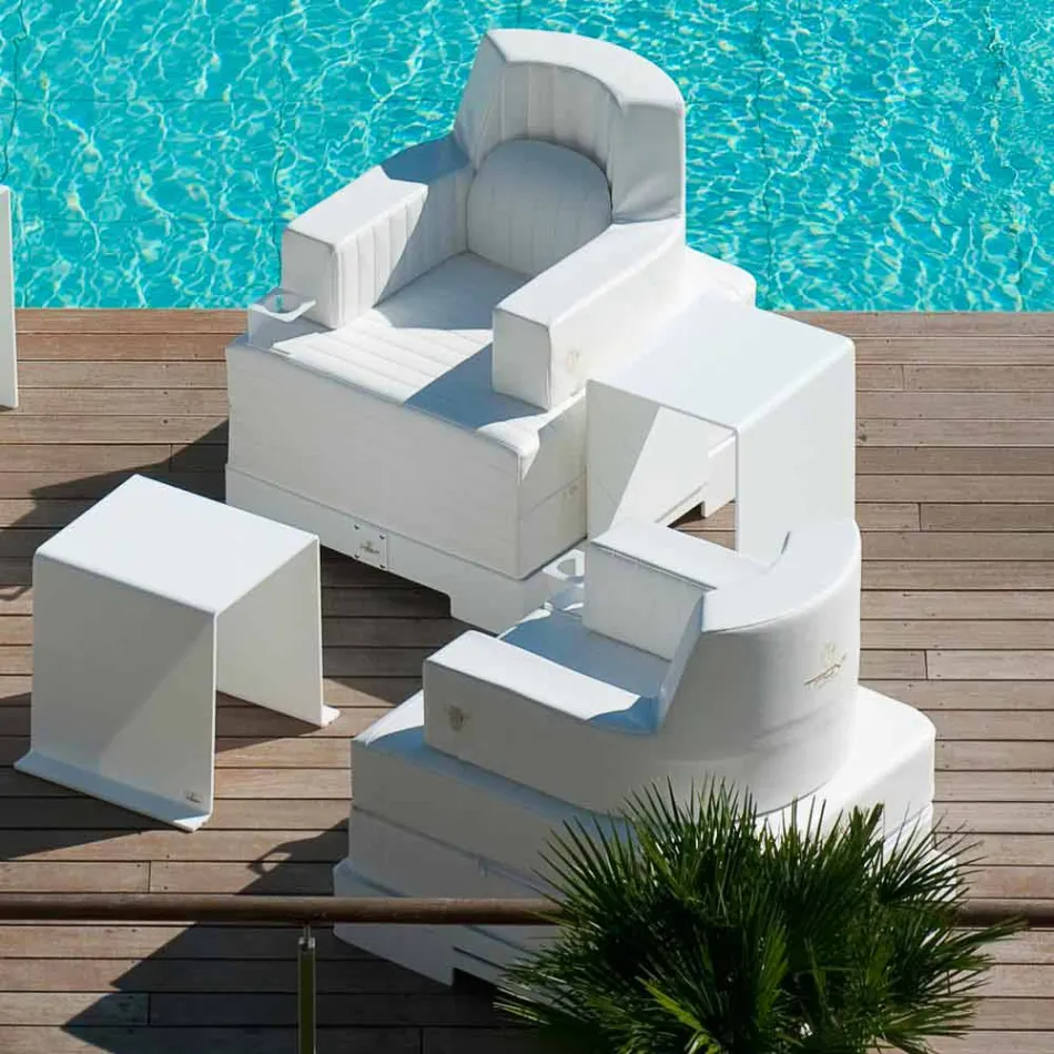 Floating armchair Trona white design Luxury, made in Italy Viadurini