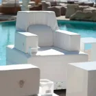 Floating armchair Trona white design Luxury, made in Italy Viadurini