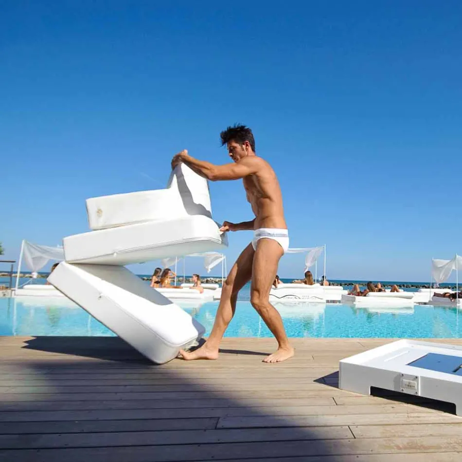 Floating armchair Trona white design Luxury, made in Italy Viadurini