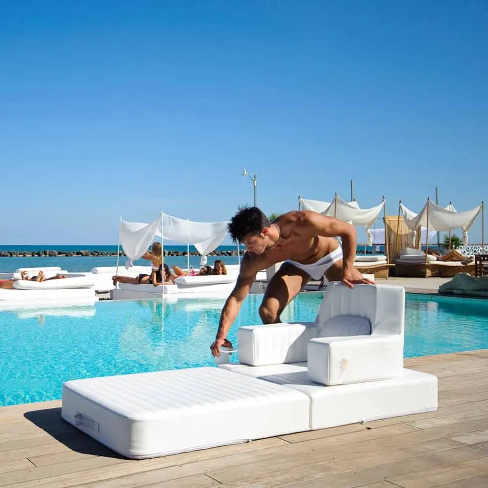 Floating armchair Trona white design Luxury, made in Italy Viadurini