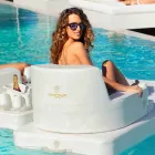 Floating armchair Trona white design Luxury, made in Italy Viadurini