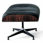 Swivel Armchair Covered in Leather with Footrest Made in Italy - Maestrale Viadurini