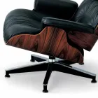 Swivel Armchair Covered in Leather with Footrest Made in Italy - Maestrale Viadurini