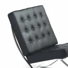 Eco-leather armchair with buttons and Morella chrome frame Viadurini