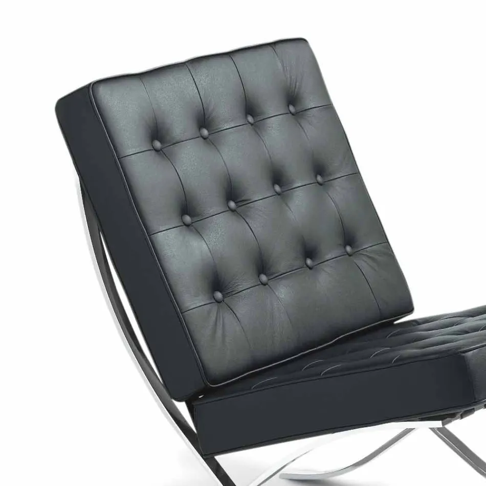 Eco-leather armchair with buttons and Morella chrome frame Viadurini