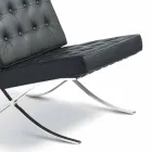 Eco-leather armchair with buttons and Morella chrome frame Viadurini