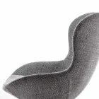 Fabric Armchair with Swivel Base in Precious Metal Made in Italy - Papaya Viadurini