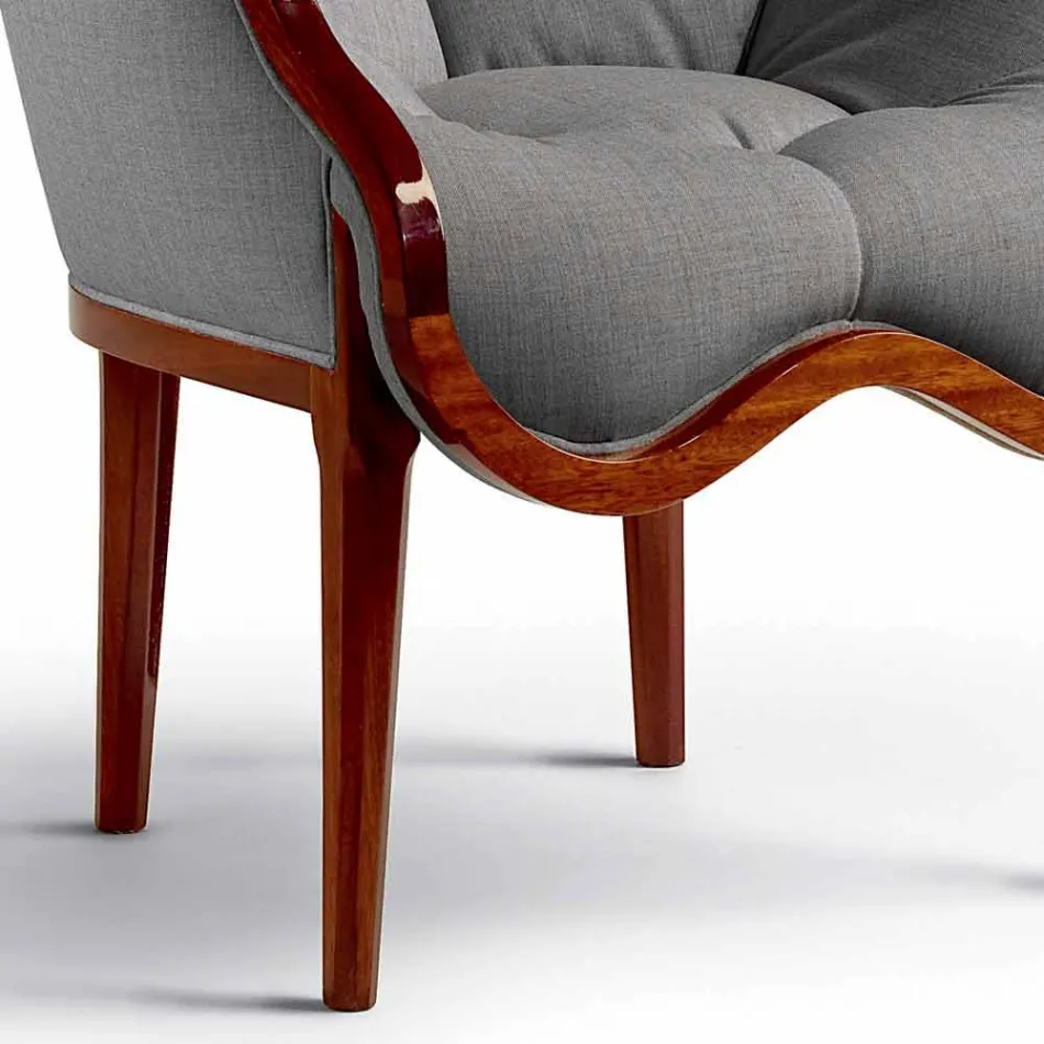 Armchair in fabric and solid wood design, made in Italy, Begga Viadurini