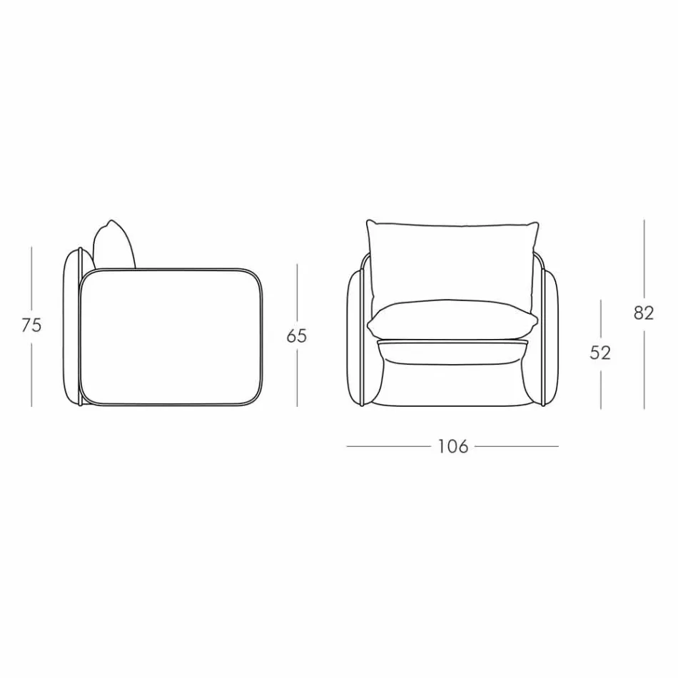 Lounge Chair with Waterproof Cushions, for Outdoor - Mara Slide Viadurini