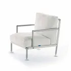 Modern Design Armchair in Steel and Black or White PVC for Outdoor - Ontario2 Viadurini