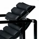 Modern Armchair in Glossy Black Lacquered Wood and Leather Made in Italy - Conga Viadurini