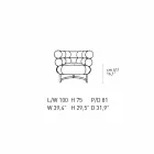 Modern Armchair Upholstered in Leather with Steel Base Made in Italy - Ostilio Viadurini