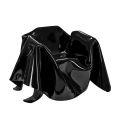Delia - Modern Black Plexiglass Draped Armchair Made in Italy