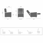 2 Motors Lift Relax Reclining Armchair with Wheels Made in Italy - Isabelle Viadurini