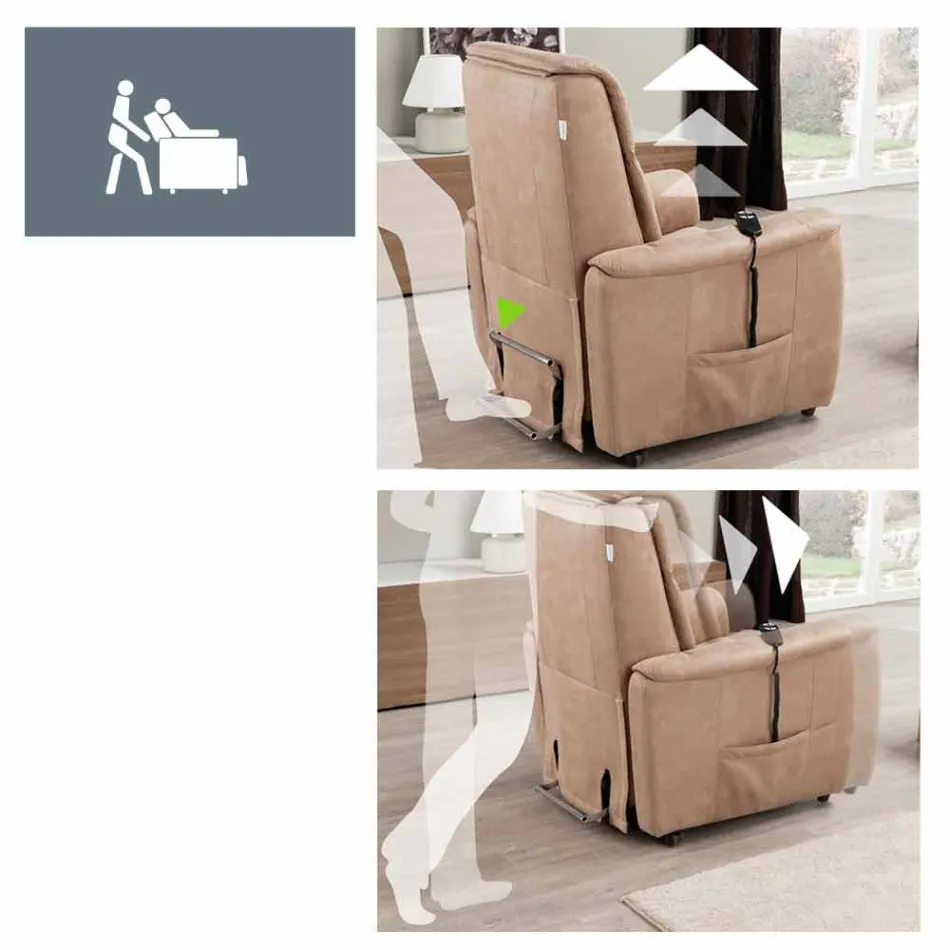 Relaxing armchair with 1 motor Via Verona Viadurini