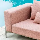 Relaxing Garden Armchair in Aluminum and Fabric, Design in 3 Finishes - Filomena Viadurini