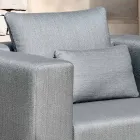 Relaxing Garden Armchair in Aluminum and Fabric, Design in 3 Finishes - Filomena Viadurini