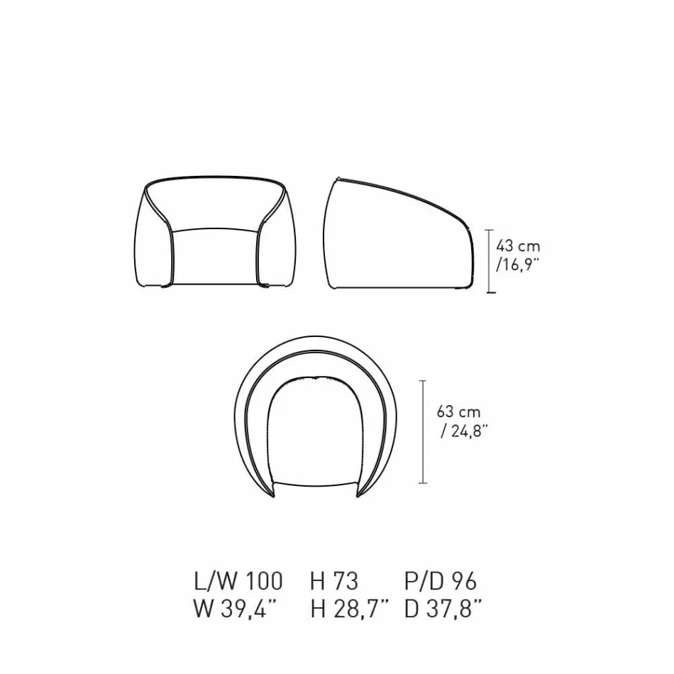 Relax Armchair Modern Design Made in Italy in Colored Fabric - Baloo Viadurini