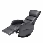 Motorized swivel relax armchair in Gemma fabric / leather / eco-leather Viadurini