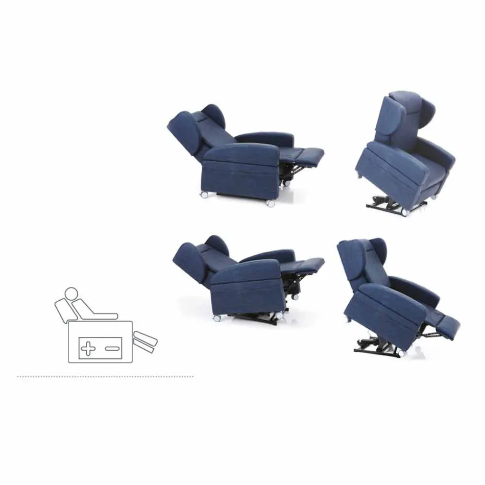 Orthopedic relax armchair 4 motors made in Italy Giglio, modern design Viadurini