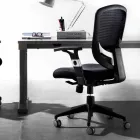 Semidirectional and Operational Modern Swivel Armchair in Black Reta - Simona Viadurini