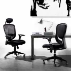 Semidirectional and Operational Modern Swivel Armchair in Black Reta - Simona Viadurini