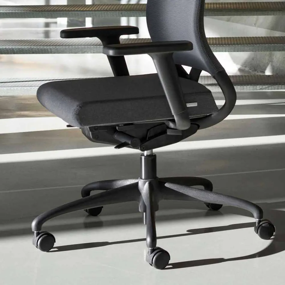 Ecological Swivel Ergonomic Design Office Armchair with Headrest - Meliva Viadurini