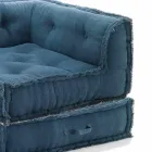 Corner Chaise Longue armchair in Gray, Green or Blue Cotton - Fiber Viadurini