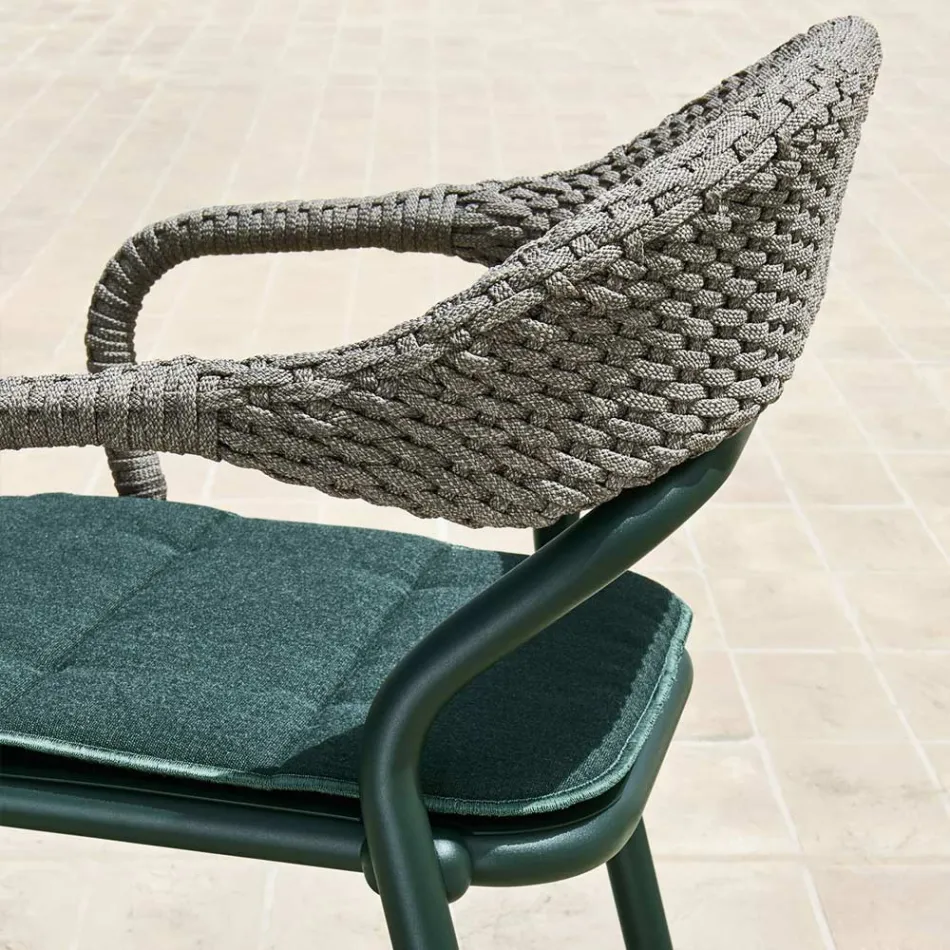 Outdoor Armchair with Seat Cushion Made in Italy - Noss by Varaschin Viadurini