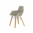 Design Living Room Armchair in Polypropylene and Wood - Faz Wood by Vondom Viadurini