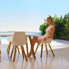 Design Living Room Armchair in Polypropylene and Wood - Faz Wood by Vondom Viadurini