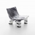 Outdoor lounge white and black armchair, Slide Low Lita Anniversary