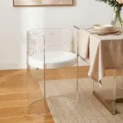 Transparent Plexiglass Armchair with Padded Seat Made in Italy - Caelia Viadurini