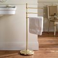 Vintage Bathroom Towel Rack with 3 Arms Design in Brass - Brest