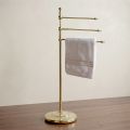 Vintage 3-Arm Floor-Standing Brass Bathroom Towel Holder – Brest
