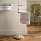 Vintage 3-Arm Floor-Standing Brass Bathroom Towel Holder – Brest Viadurini