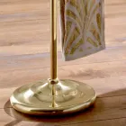 Floor Towel Holder with Vintage Brass and Ceramic Soap Dish - Rouen Viadurini